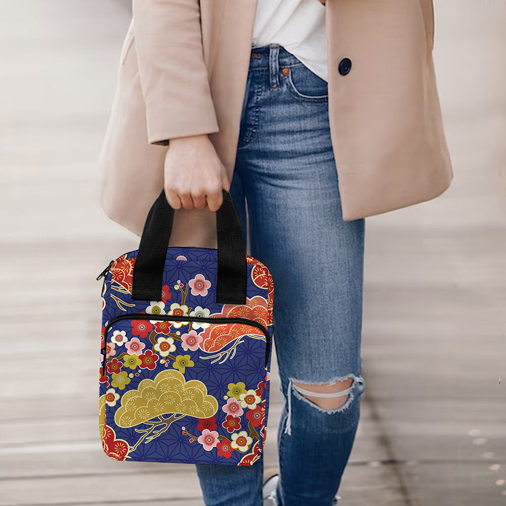 Japanese Cherry Blossom Pattern Print Bible Tote Bag