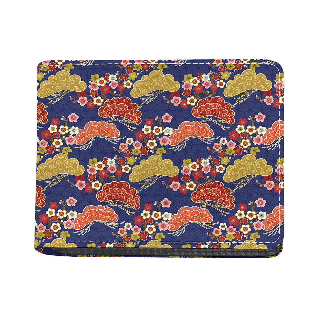 Japanese Cherry Blossom Pattern Print Bifold Wallet