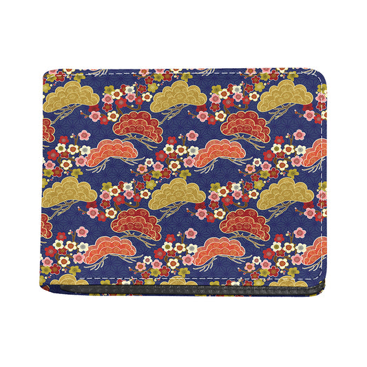 Japanese Cherry Blossom Pattern Print Bifold Wallet