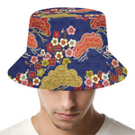 Japanese Cherry Blossom Pattern Print Bucket Hat
