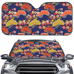 Japanese Cherry Blossom Pattern Print Car Windshield Sun Shade
