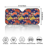 Japanese Cherry Blossom Pattern Print Car Windshield Sun Shade