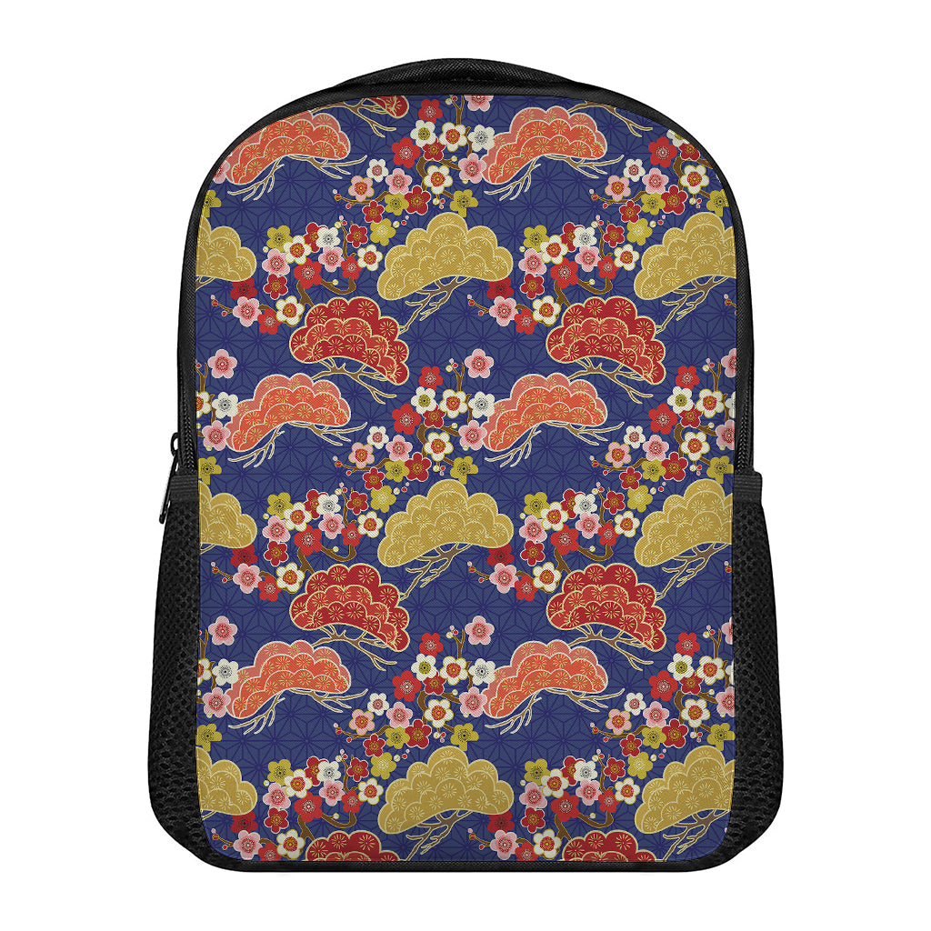 Japanese Cherry Blossom Pattern Print Casual Backpack