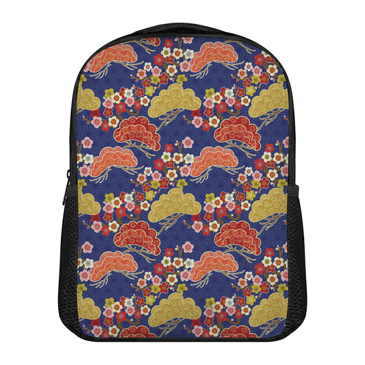 Japanese Cherry Blossom Pattern Print Casual Backpack