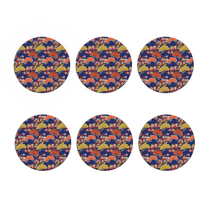 Japanese Cherry Blossom Pattern Print Coaster Set
