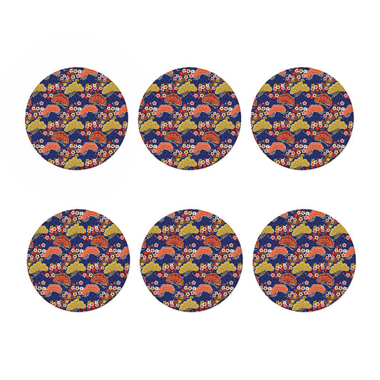 Japanese Cherry Blossom Pattern Print Coaster Set