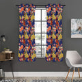 Japanese Cherry Blossom Pattern Print Grommet Curtain Panels