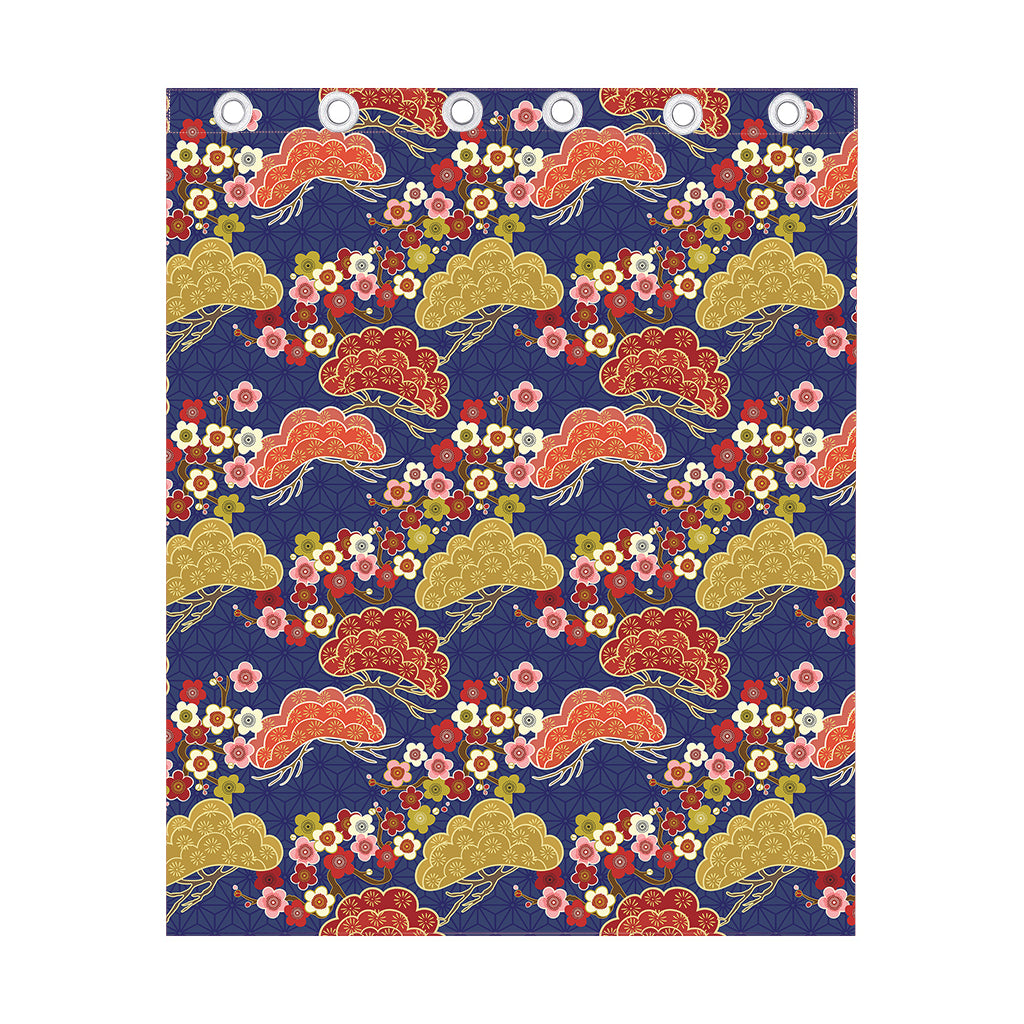 Japanese Cherry Blossom Pattern Print Curtain