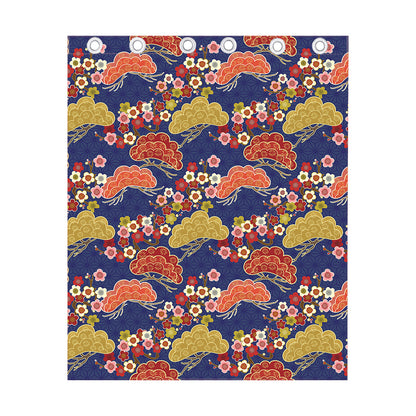Japanese Cherry Blossom Pattern Print Curtain