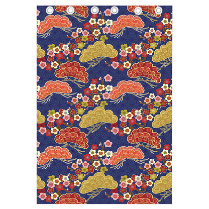 Japanese Cherry Blossom Pattern Print Curtain