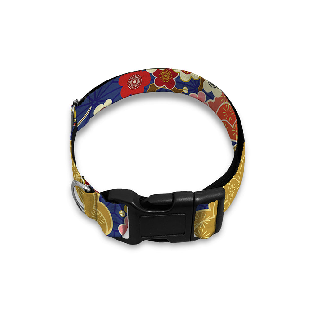 Japanese Cherry Blossom Pattern Print Dog Collar