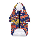 Japanese Cherry Blossom Pattern Print Dog Zip Up Hoodie