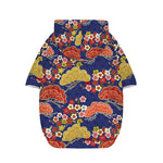 Japanese Cherry Blossom Pattern Print Dog Zip Up Hoodie