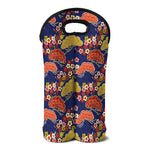 Japanese Cherry Blossom Pattern Print Double Neoprene Wine Tote