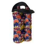 Japanese Cherry Blossom Pattern Print Double Neoprene Wine Tote