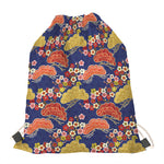 Japanese Cherry Blossom Pattern Print Drawstring Bag