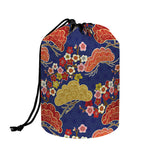 Japanese Cherry Blossom Pattern Print Drawstring Makeup Bag