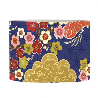 Japanese Cherry Blossom Pattern Print Drum Lamp Shade