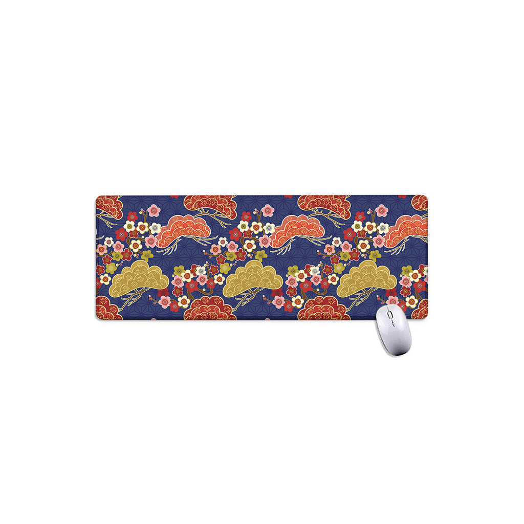 Japanese Cherry Blossom Pattern Print Extended Mouse Pad
