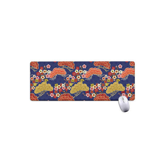 Japanese Cherry Blossom Pattern Print Extended Mouse Pad