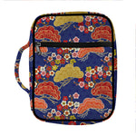 Japanese Cherry Blossom Pattern Print Front Pocket Bible Bag