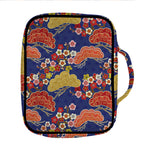 Japanese Cherry Blossom Pattern Print Front Pocket Bible Bag