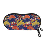 Japanese Cherry Blossom Pattern Print Glasses Case