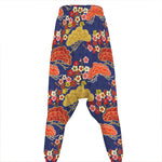 Japanese Cherry Blossom Pattern Print Hammer Pants