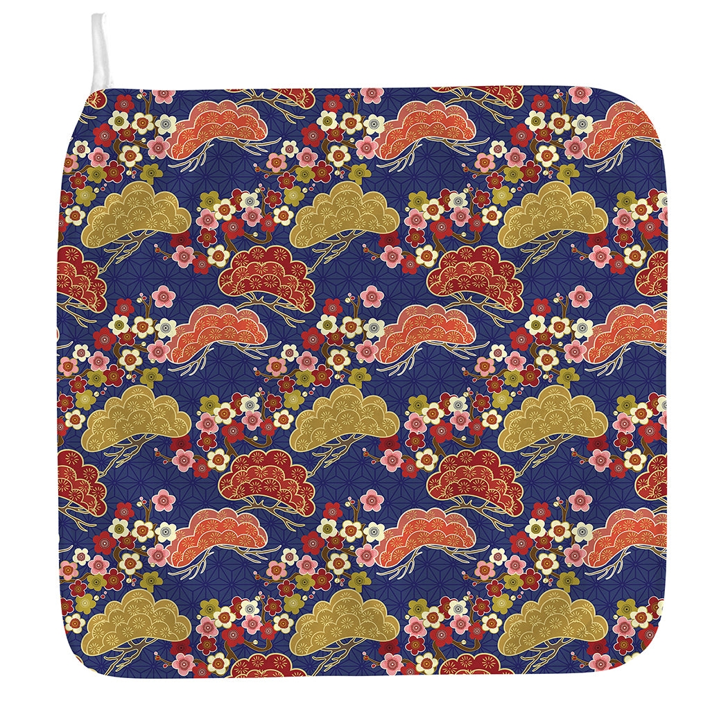Japanese Cherry Blossom Pattern Print Hand Towel