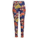 Japanese Cherry Blossom Pattern Print High-Waisted Pocket Leggings