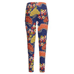 Japanese Cherry Blossom Pattern Print High-Waisted Pocket Leggings