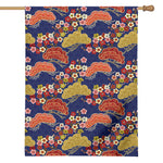 Japanese Cherry Blossom Pattern Print House Flag