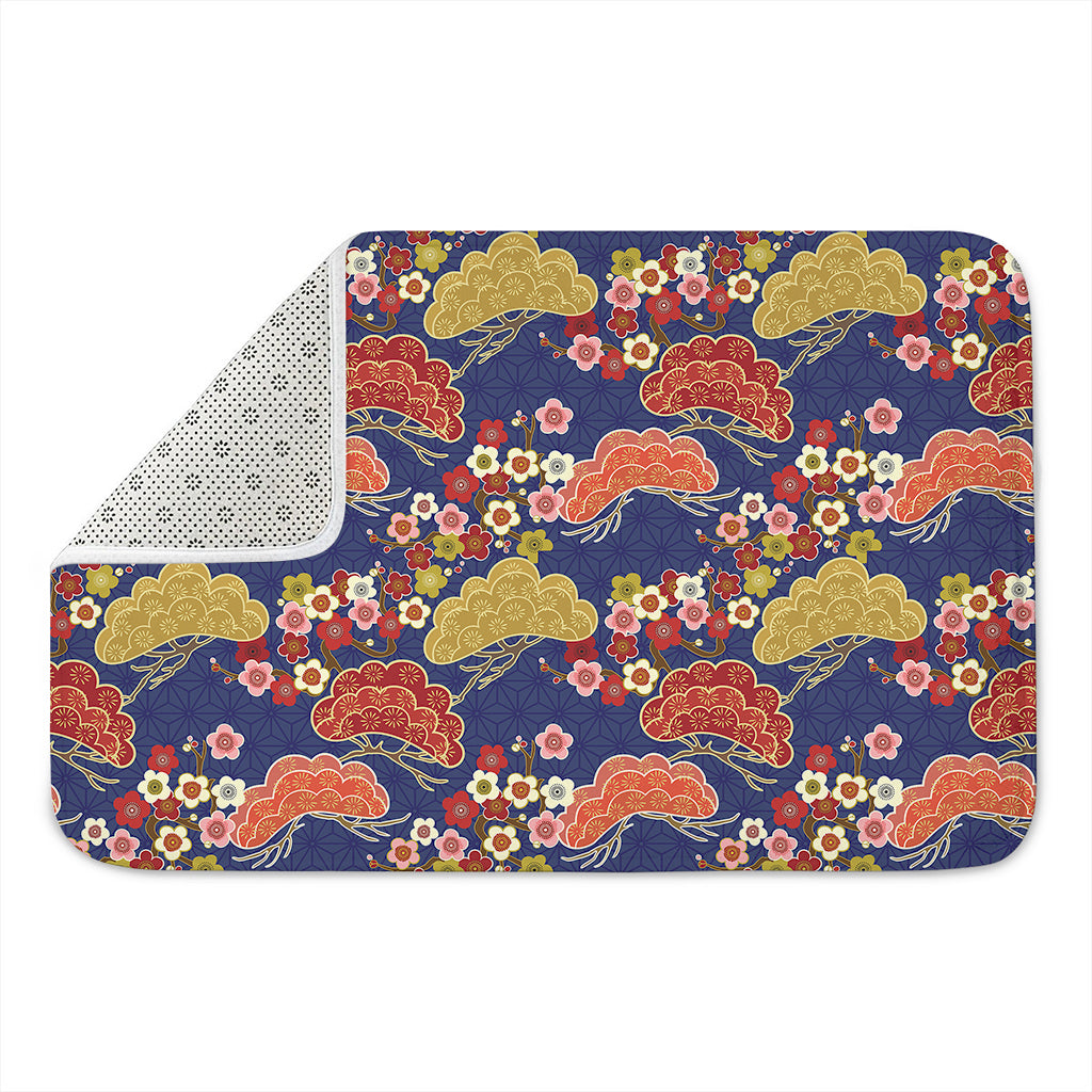 Japanese Cherry Blossom Pattern Print Indoor Door Mat