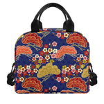 Japanese Cherry Blossom Pattern Print Insulated Lunch Bag