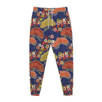 Japanese Cherry Blossom Pattern Print Jogger Pants