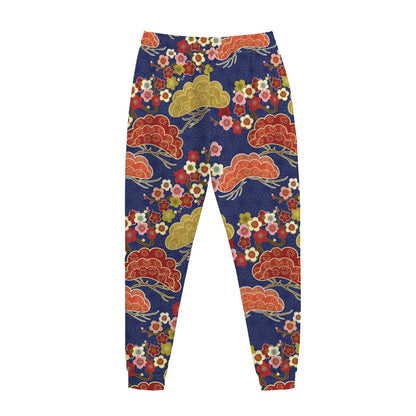 Japanese Cherry Blossom Pattern Print Jogger Pants