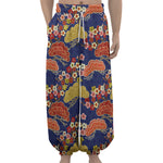 Japanese Cherry Blossom Pattern Print Lantern Pants