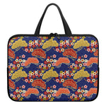 Japanese Cherry Blossom Pattern Print Laptop Sleeve With Handle