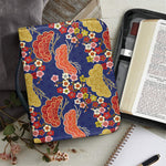 Japanese Cherry Blossom Pattern Print Leather Bible Cover