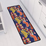 Japanese Cherry Blossom Pattern Print Long Kitchen Mat