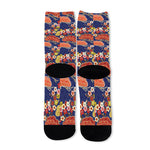 Japanese Cherry Blossom Pattern Print Long Socks