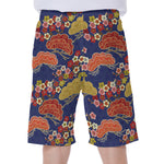 Japanese Cherry Blossom Pattern Print Men's Beach Shorts