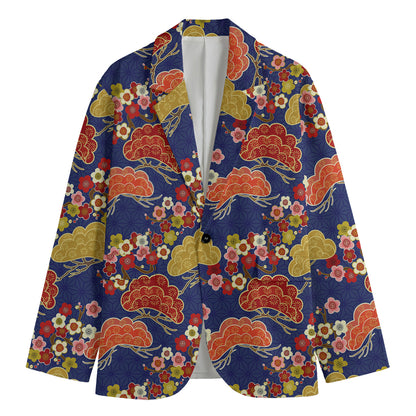 Japanese Cherry Blossom Pattern Print Men's Blazer