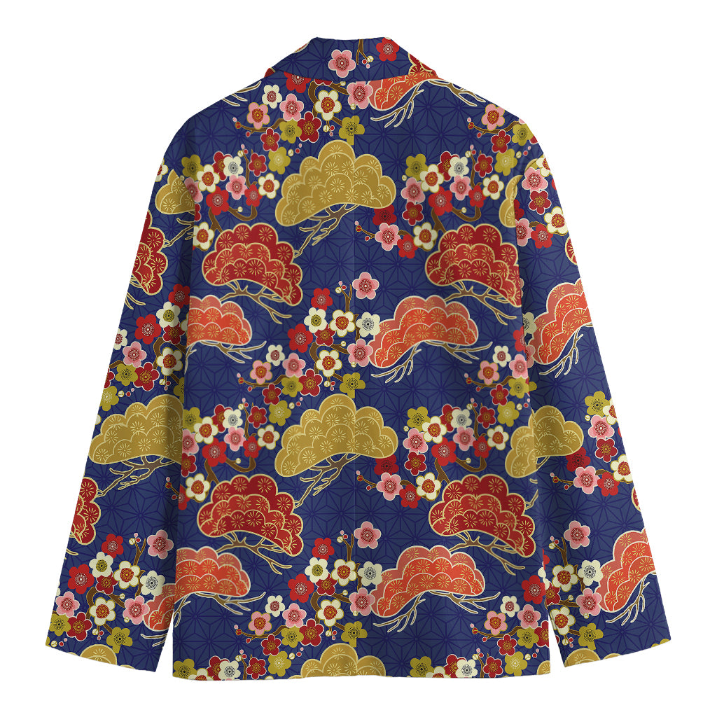 Japanese Cherry Blossom Pattern Print Men's Blazer