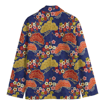 Japanese Cherry Blossom Pattern Print Men's Blazer