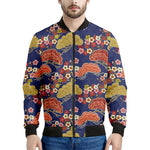 Japanese Cherry Blossom Pattern Print Men's Bomber Jacket