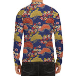 Japanese Cherry Blossom Pattern Print Men's Long Sleeve Rash Guard