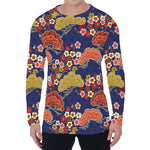 Japanese Cherry Blossom Pattern Print Men's Long Sleeve T-Shirt