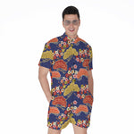 Japanese Cherry Blossom Pattern Print Men's Rompers