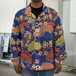 Japanese Cherry Blossom Pattern Print Men's Shirt Jacket
